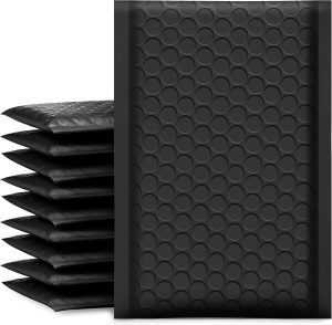 Bubble Mailers 4×8 Inch Black 50 Pack ble Size 4×7 Padded Envelopes Small Business Mailing Package Opaque Self Seal Adhesive Waterproof Boutique Shipping Bags for Jewelry Makeup Supplies #000